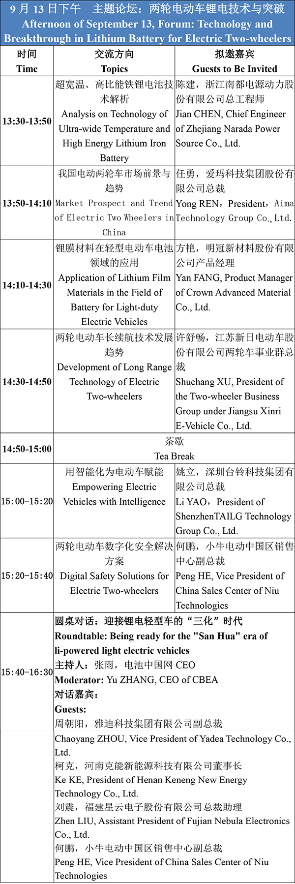 日程安排-2021轻型电动车用技术及应用交流会